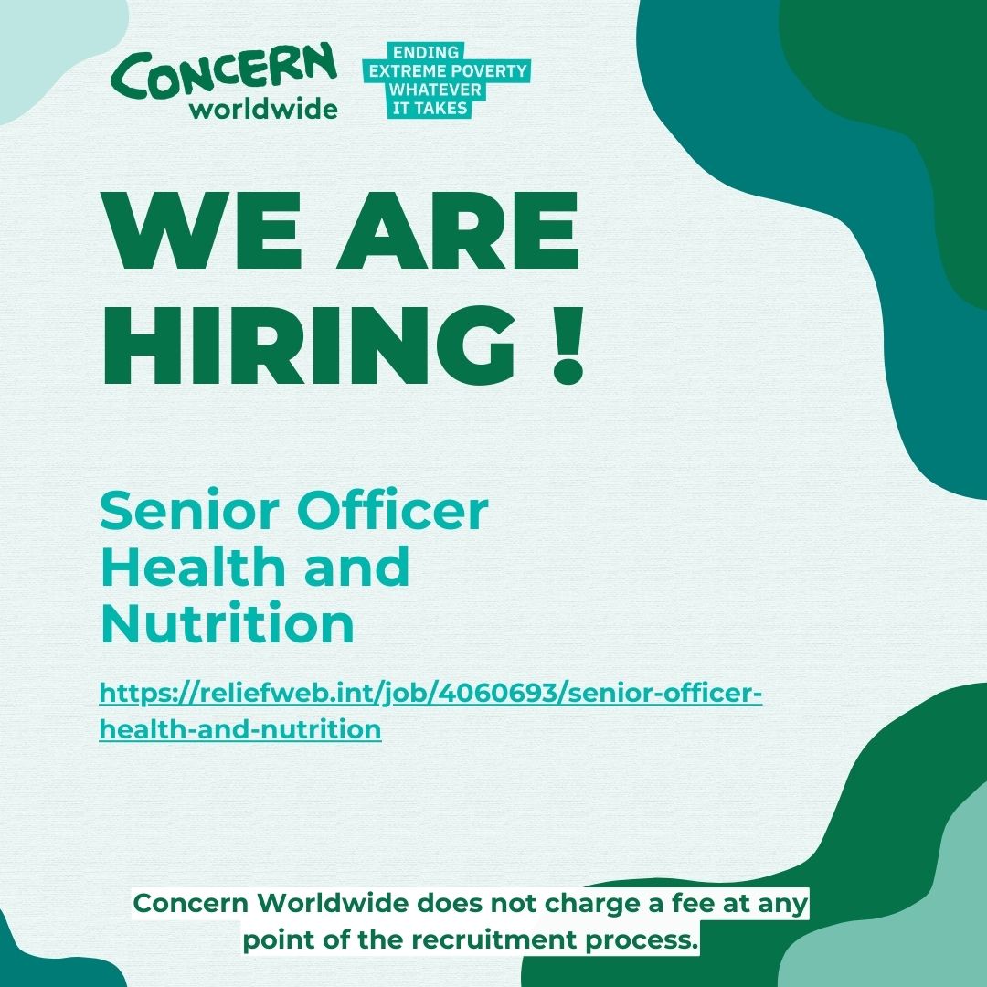 📢We are looking to bring on board a Senior Officer in Health and Nutrition, are you fit for the role? Click the link to apply: ⛓️reliefweb.int/job/4060693/se…