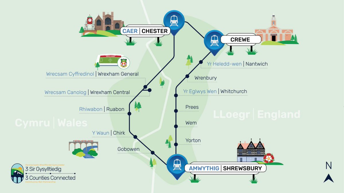 💻 Visitors to our website may have noticed a small line added to our map, that's right we've added #Wrexham Central 🗺️ & we're excited to start #CommunityLed activities from here. Station illustration and a dedicated page will be added soon 📲 bit.ly/3UVDVFF