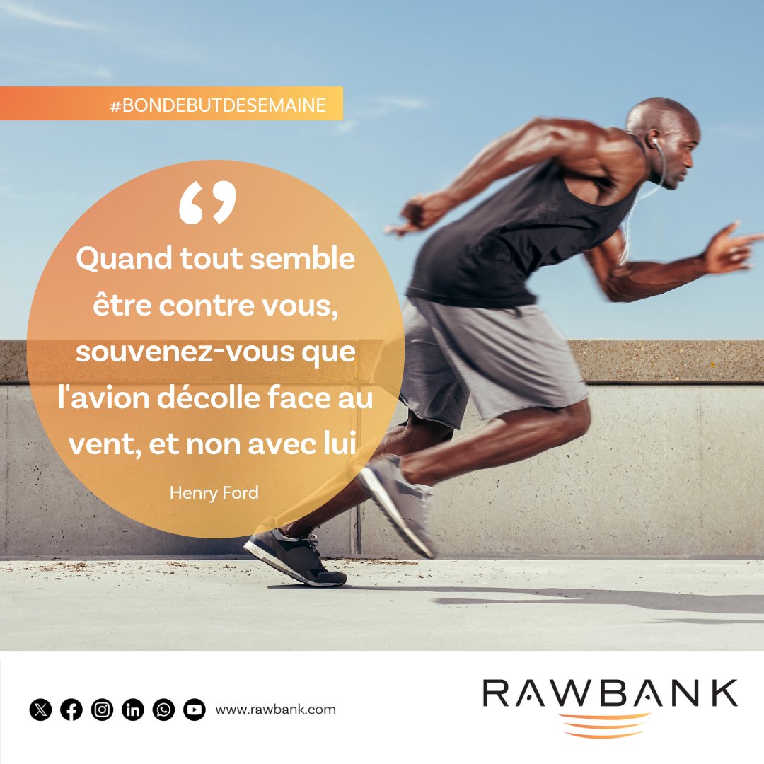 #BONDEBUTDESEMAINE

Chez Rawbank, nous croyons en votre capacité à surmonter les obstacles et à atteindre vos objectifs, alors nous vous encourageons à ne pas abandonner.

#Rawbank #RDC