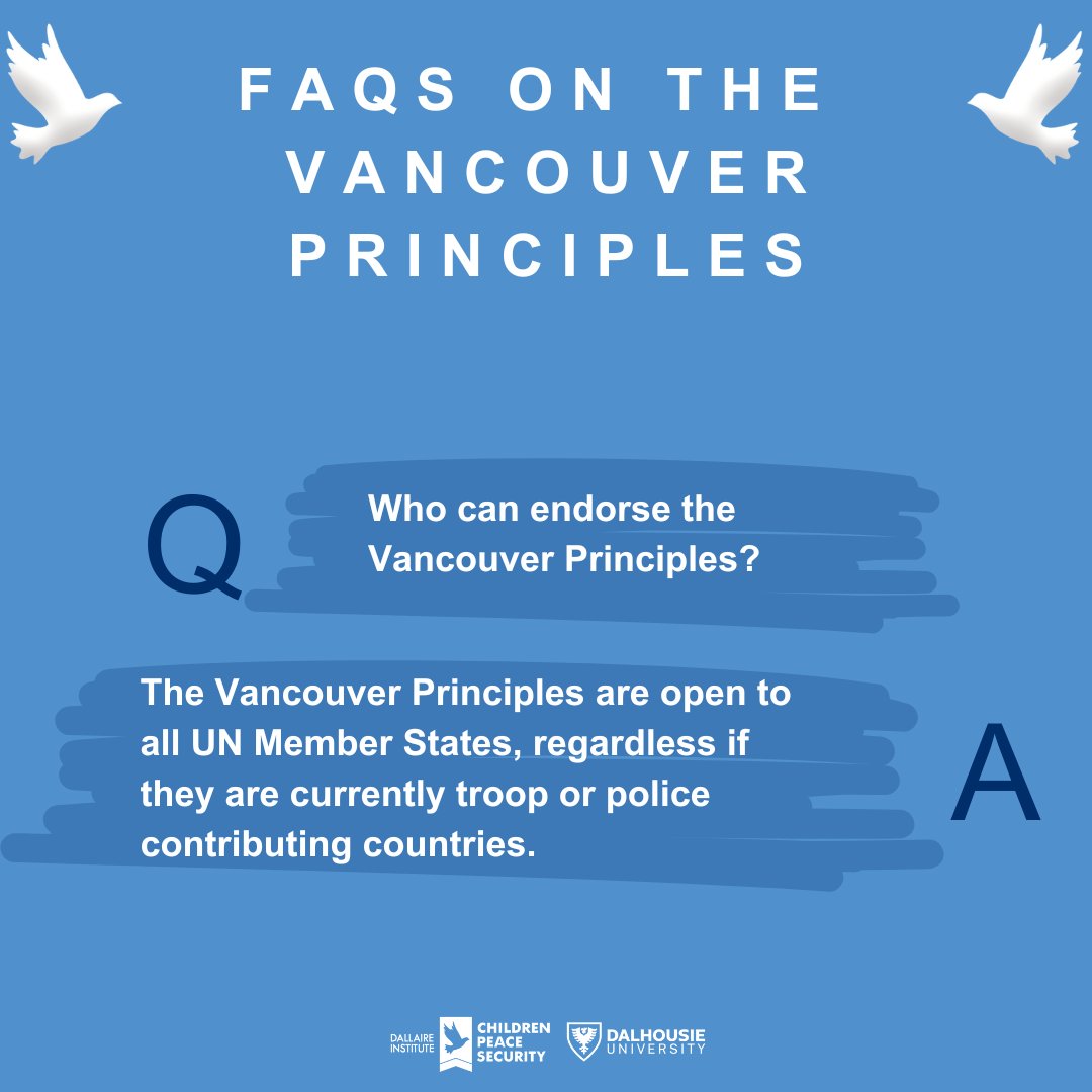 Hello #Monday! Let us learn🤩☺️

Question #5 of the FAQs on the #VancouverPrinciples on Peacekeeping & the Prevention of the Recruitment and Use of Child Soldiers.
More details on the #VancouverPrinciples: bit.ly/3TPNnKn

Have a question too?📝👇🏽

#childrenpeacesecurity
