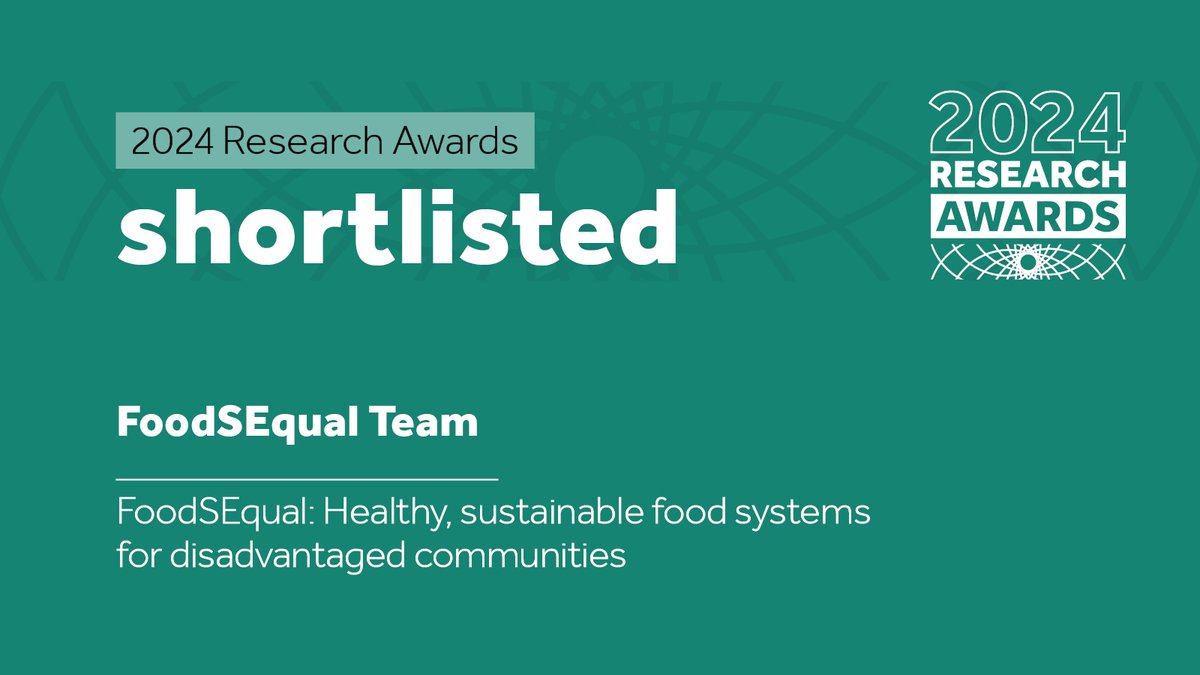 UniRdg_Research's tweet image. Congratulations to the @foodsequal team who have been shortlisted in this year’s @UniofReading Research Awards for their project:

‘FoodSEqual: Healthy, sustainable food systems for disadvantaged communities’

Find out who else made the shortlist: research.reading.ac.uk/engagement-and…