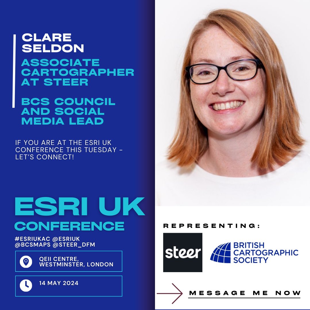 cdlseldon's tweet image. I’ll be at Esri UK @esriuk #esriukac this Tuesday in London, so please say Hi! 

I’m there to learn more about AGOL, but if you catch me during a break I can tell you about the BCS and cartography at Steer if you’re looking for #bettermapping either for yourself or for clients.