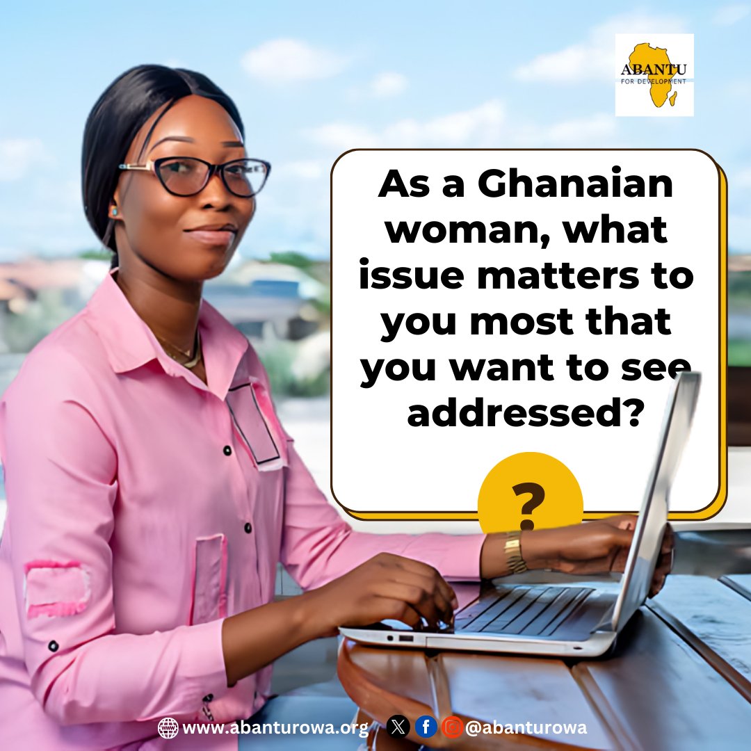 As Ghana heads to the polls later this year, we want to know what issues are influencing women voters in Ghana.

Share your thoughts with us!

#abantufordevelopment #Ghana #GhanasNextChapter