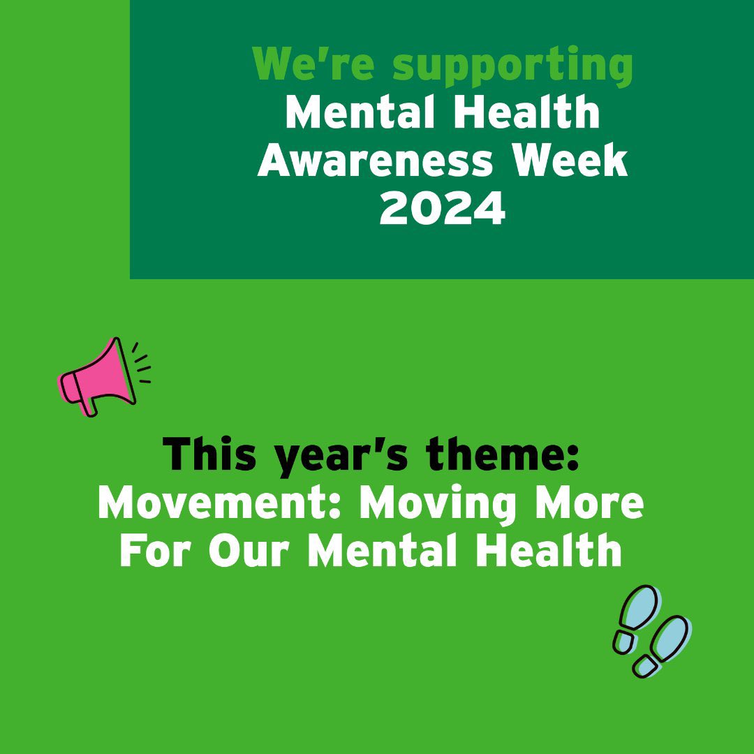 Mental Health Awareness Week begins today! The theme for this year is ‘moving more for your mental health’. Follow our socials as we share stories from our Champions on why staying active is crucial for their wellbeing and breaking the stigma around it. #MHAW24 ✊