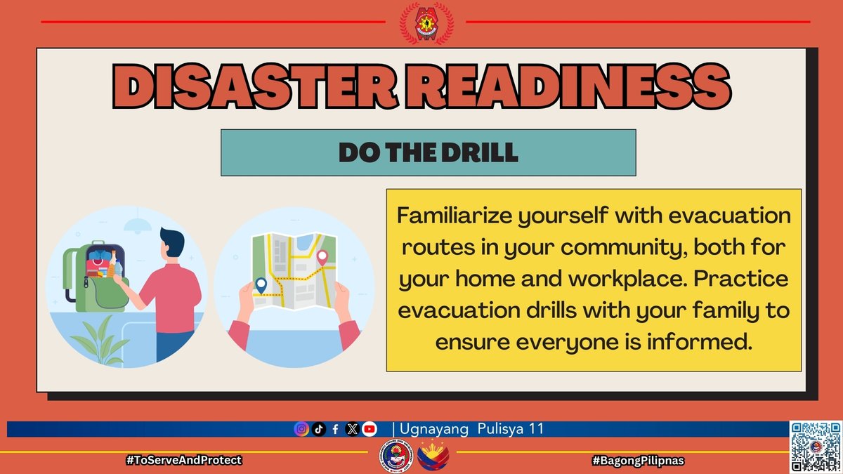 DISASTER GUIDELINES READINESS | Do The Drill

#TeamPRO11
#ToServeandProtect
#BagongPilipinas
#ditosabagongpilipinasgustongpulisligtaska
#UgnayangPulisya11