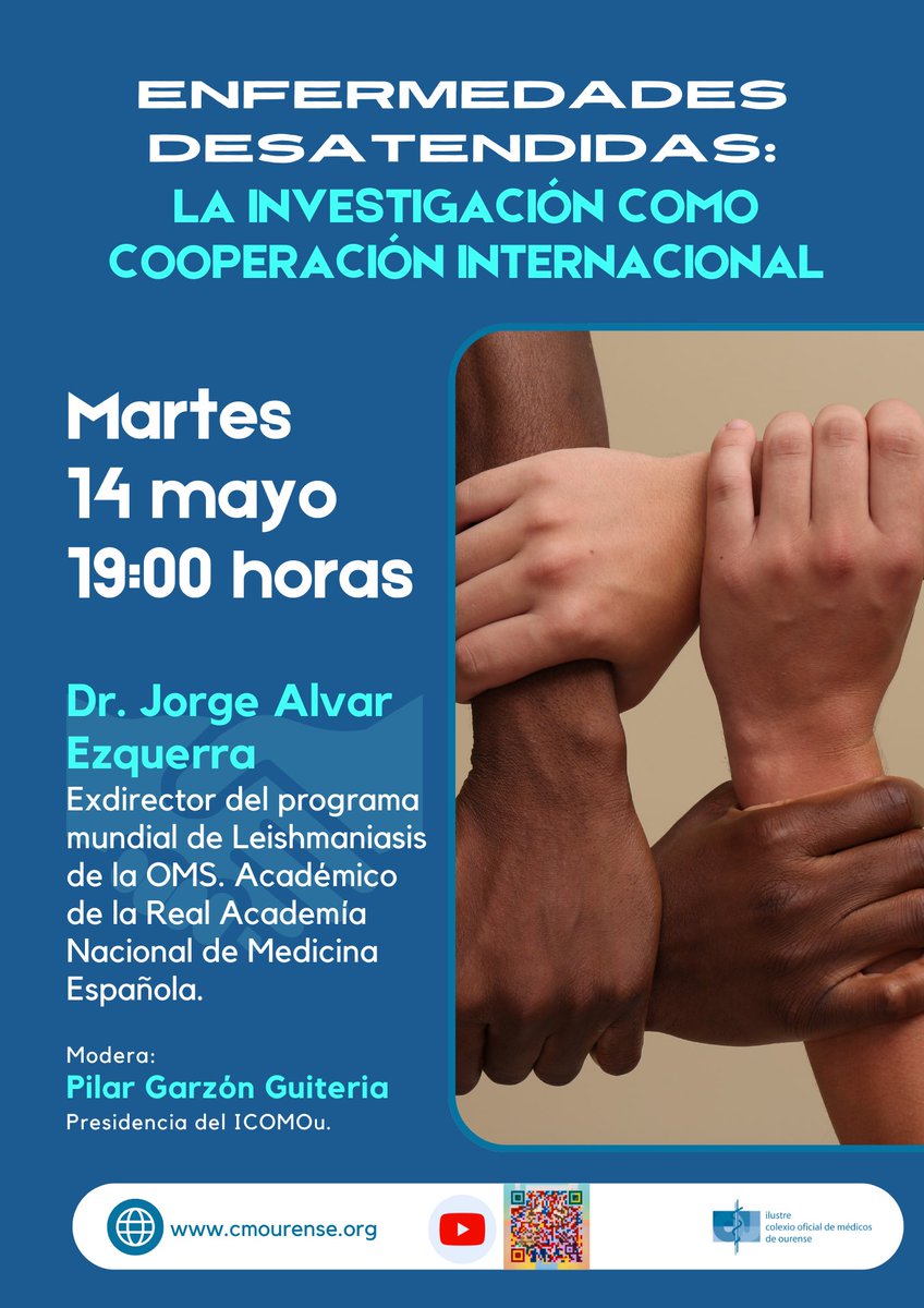 📢El COM Ourense @ICOMOu organiza la conferencia 'Controversias, Conocimiento y Transversalidad. Enfermedades Desatendidas: la Investigación como #CooperaciónInternacional' para clausurar el curso 2023-2024

🗓️14 de mayo
🕖19:00