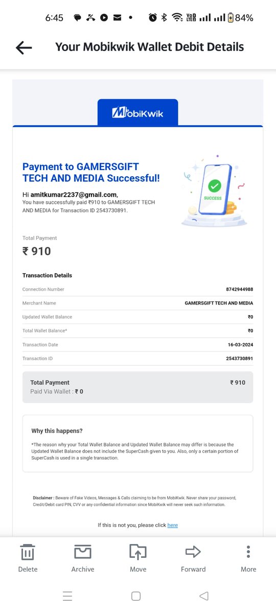 amitkumar2237's tweet photo. @MobiKwikSWAT @Mobikwik_Care28 @MobiKwik Despite reporting the unauthorized transactions through tickets 15418150, 15418411, and 15418341, I am disappointed to note that I have not received any calls or updates regarding the resolution of this issue and the reimbursement of the deducted funds.
@MobiKwikSWAT @MobiKwik https://t.co/VxFTV83gVC