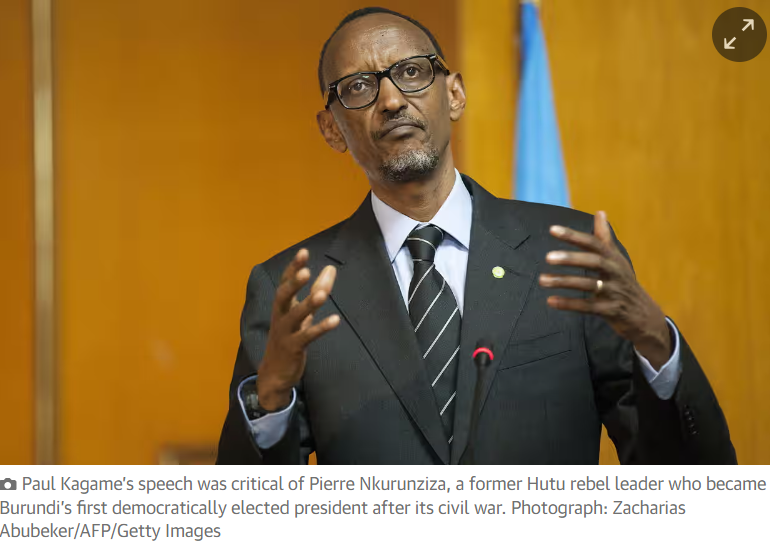 In crafting this statement,loud speakers of @RwandaGov believe Burundians forgot the words of @PaulKagame when he promised Westerners to overthrow @CnddFdd. 

During a sideline meeting in Scandinavia,Kagame admitted he would intervene in #Burundi purportedly to stop the genocide!