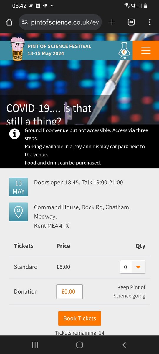 Tonight! A few tickets still available