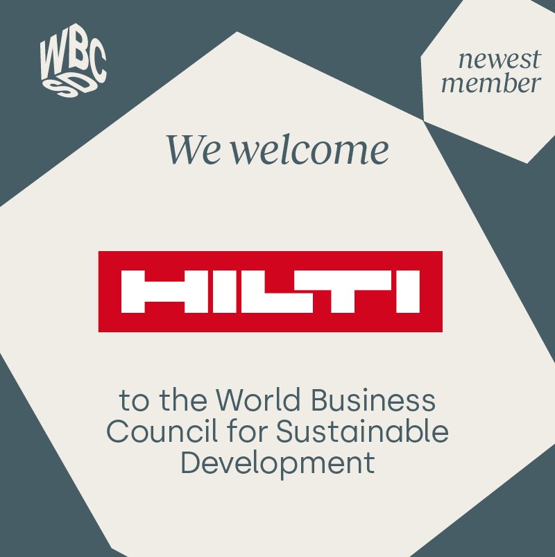 📣 We welcome @Hiltigroup as the newest member of WBCSD! 🏗 A global leader in supplying the construction & energy industries with cutting-edge products & services, Hilti is committed to help create a #netzero & circular #BuiltEnvironment.🔄 More: wbcsd.org/GkTuU