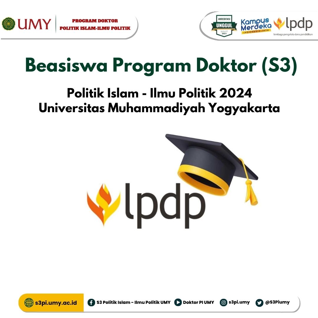 S3Piumy's tweet photo. Hi Sobat Politik Islam
Pengen Kuliah S3 tapi bingung biaya? kuliah di S3 Politik Islam aja sob.
Kementerian Keuangan melalui Lembaga Dana Pengelola Pendidikan memberikan dana beasiswa kepada masyarakat yang akan kuliah di  Program Doktor Politik Islam UMY

Kami tunggu Sob 👌🏻 https://t.co/EM9d5hI4pf