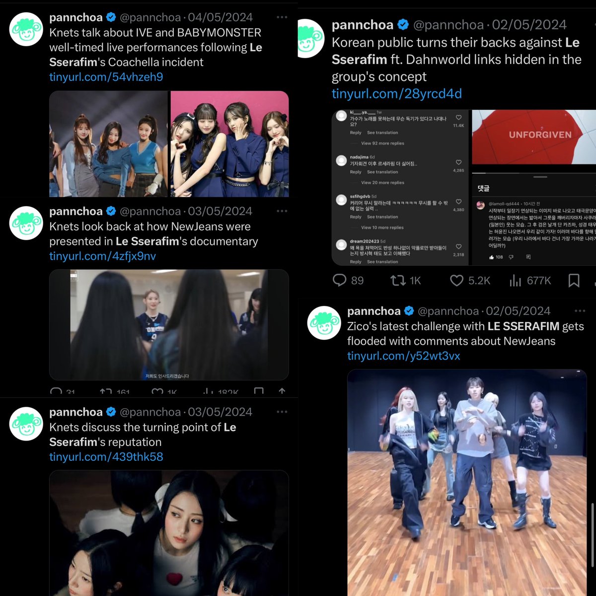 abtsakura's tweet photo. and they want us to believe it’s not a hate campaign against the girls, 13 days into may and 21 negative articles been posted against them… and this is only pannchoa

DO SOMETHING @SOURCEMUSIC 
PROTECT LE SSERAFIM 
#쏘스뮤직_르세라핌보호해 https://t.co/NN6oW9KK2l