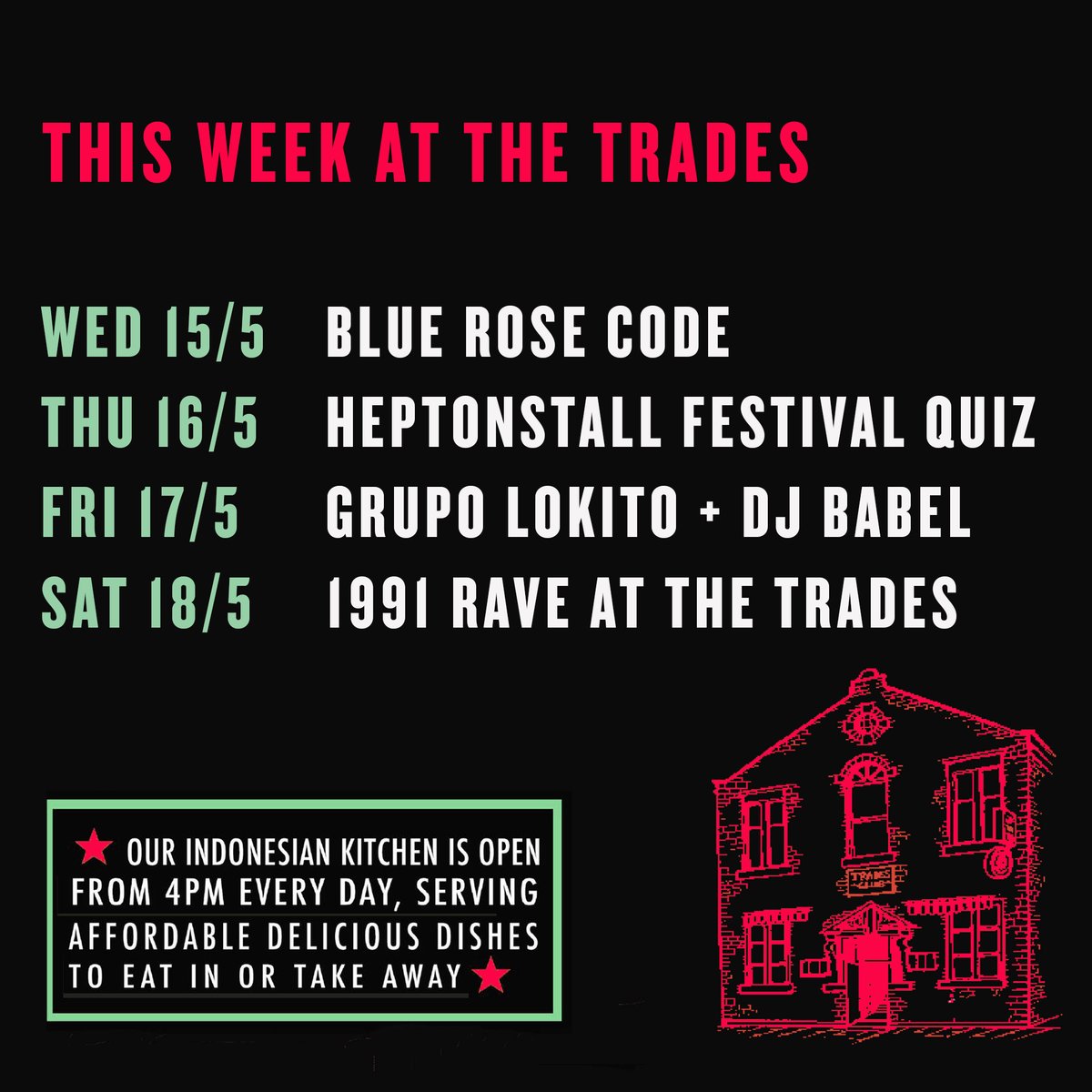 Here's what's in store this week at the Trades Club. Tickets HERE >> thetradesclub.com/js2