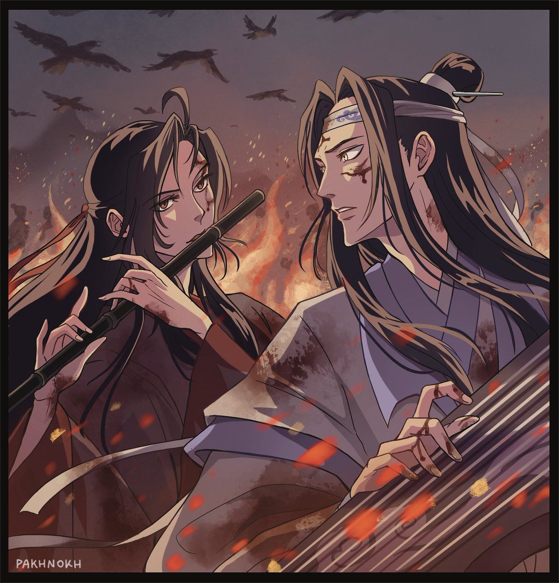 Those two are subliminally flirting even on the Sunshot Campaign battlefield.... *sigh* (2022) #MDZS