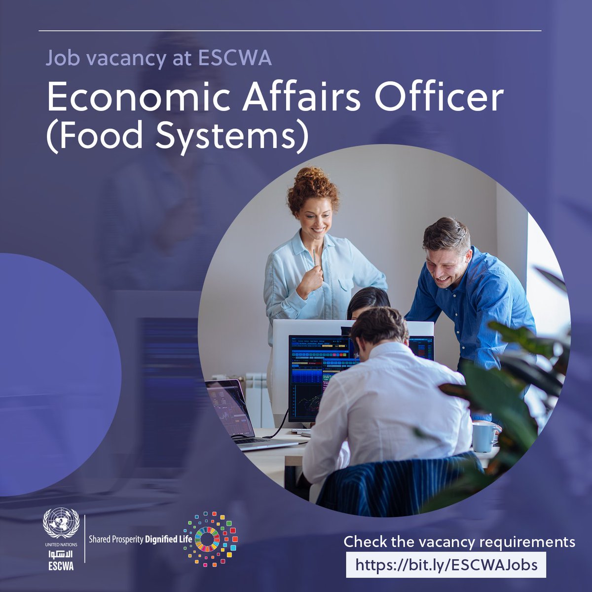 Do you want to become a part of #ESCWA? If you have 5+ years of experience in economic research and analysis and food security/food systems policy formulation, apply now for the Economic Affairs Officer (Food Systems) position 👉 bit.ly/ESCWAJobs. 📆 Deadline: 1 June
