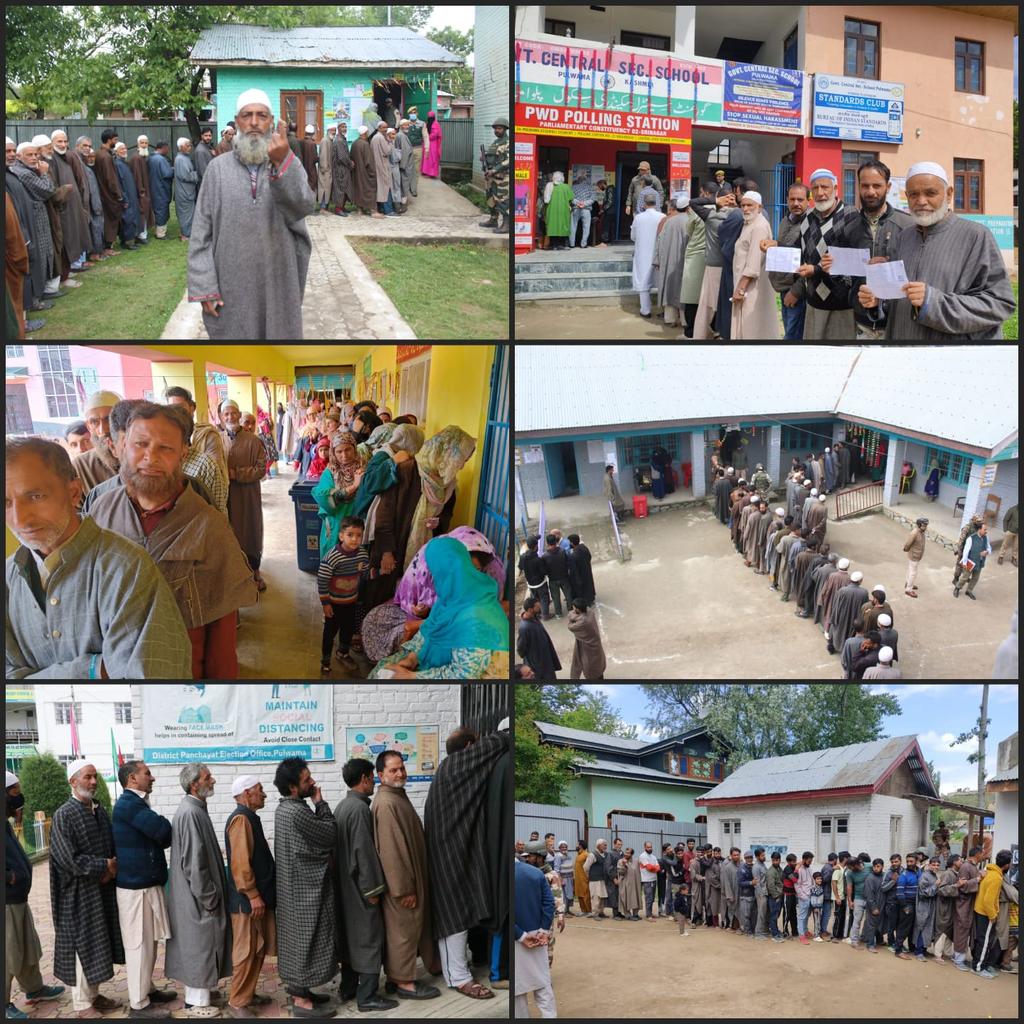 The voters of Pulwama determined to write record “voter_turnout “history, turn up in large numbers to cast their votes. #PulwamaCelebratesDemocracy @ceo_UTJK @basharatias_dr @diprjk @SpokespersonECI @ECISVEEP @DDNational @DDNewslive @ddnewsSrinagar