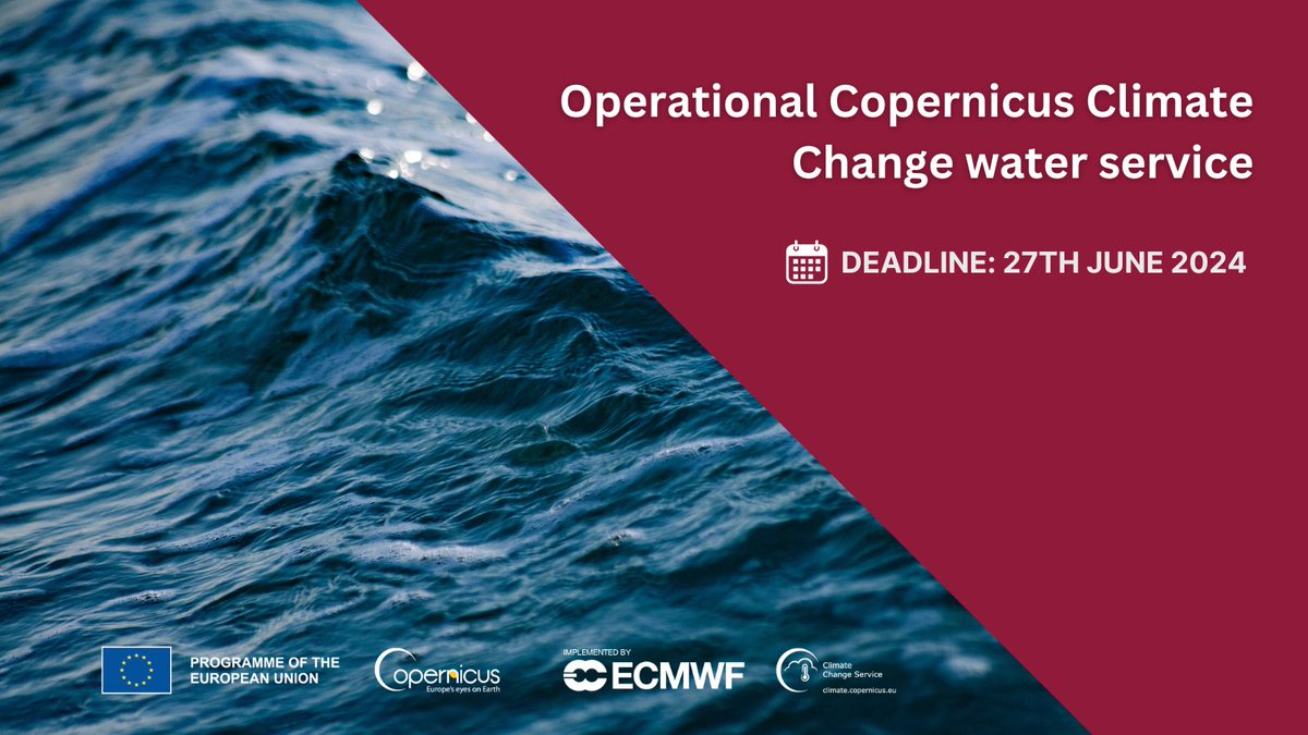 📢New ITT @ECMWF invites tenders for the establishment of a unique operational #C3S water service as a core provider of European and global scale climate and hydrological information. Apply here 👉climate.copernicus.eu/c3s2411-operat…