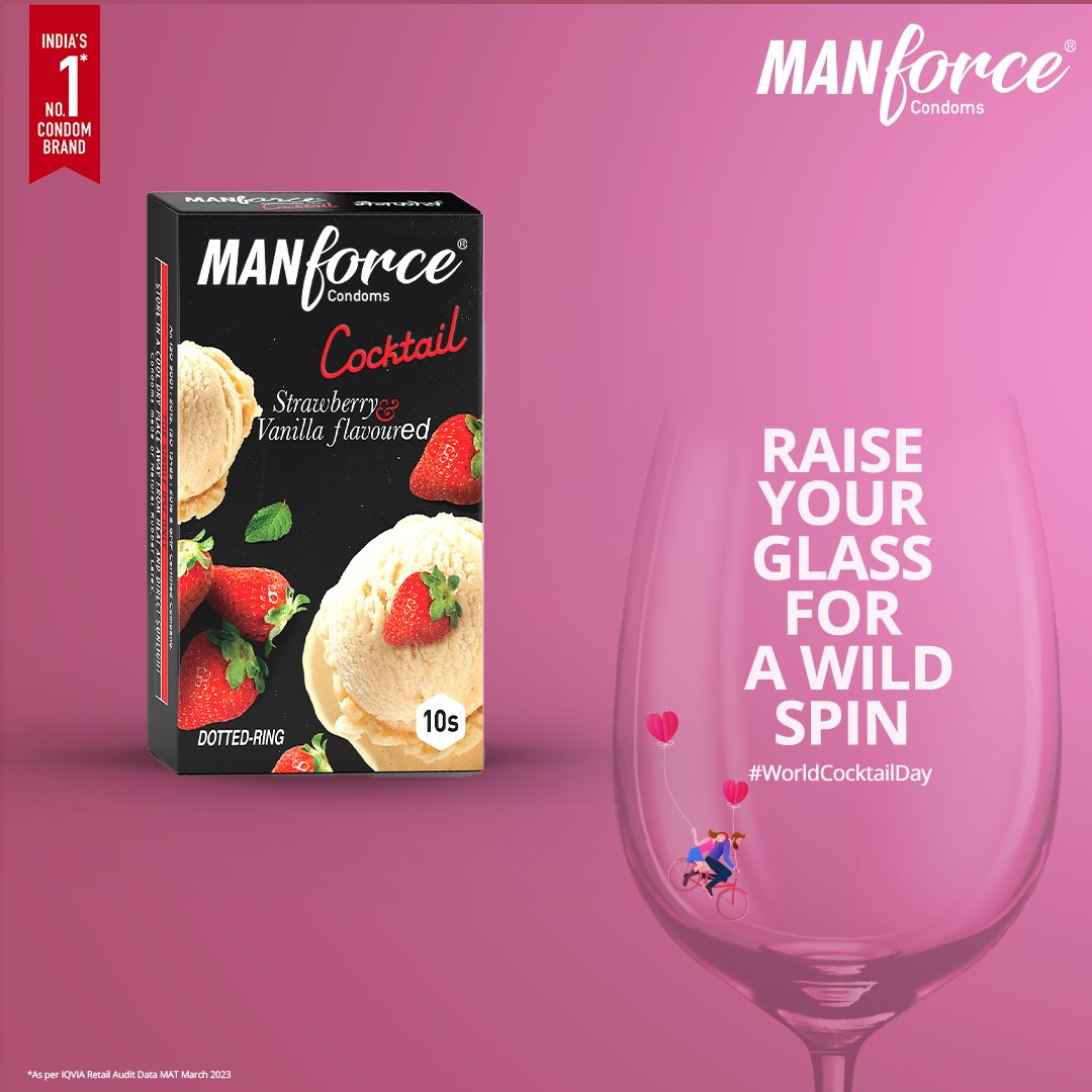 Let’s come together for a journey filled with twists, turns, and tantalising flavours.

#WorldCocktailDay #Manforce #ManforceCondoms #Topical #TopicalPost #FlavouredCondoms #IndiasNo1CondomBrand