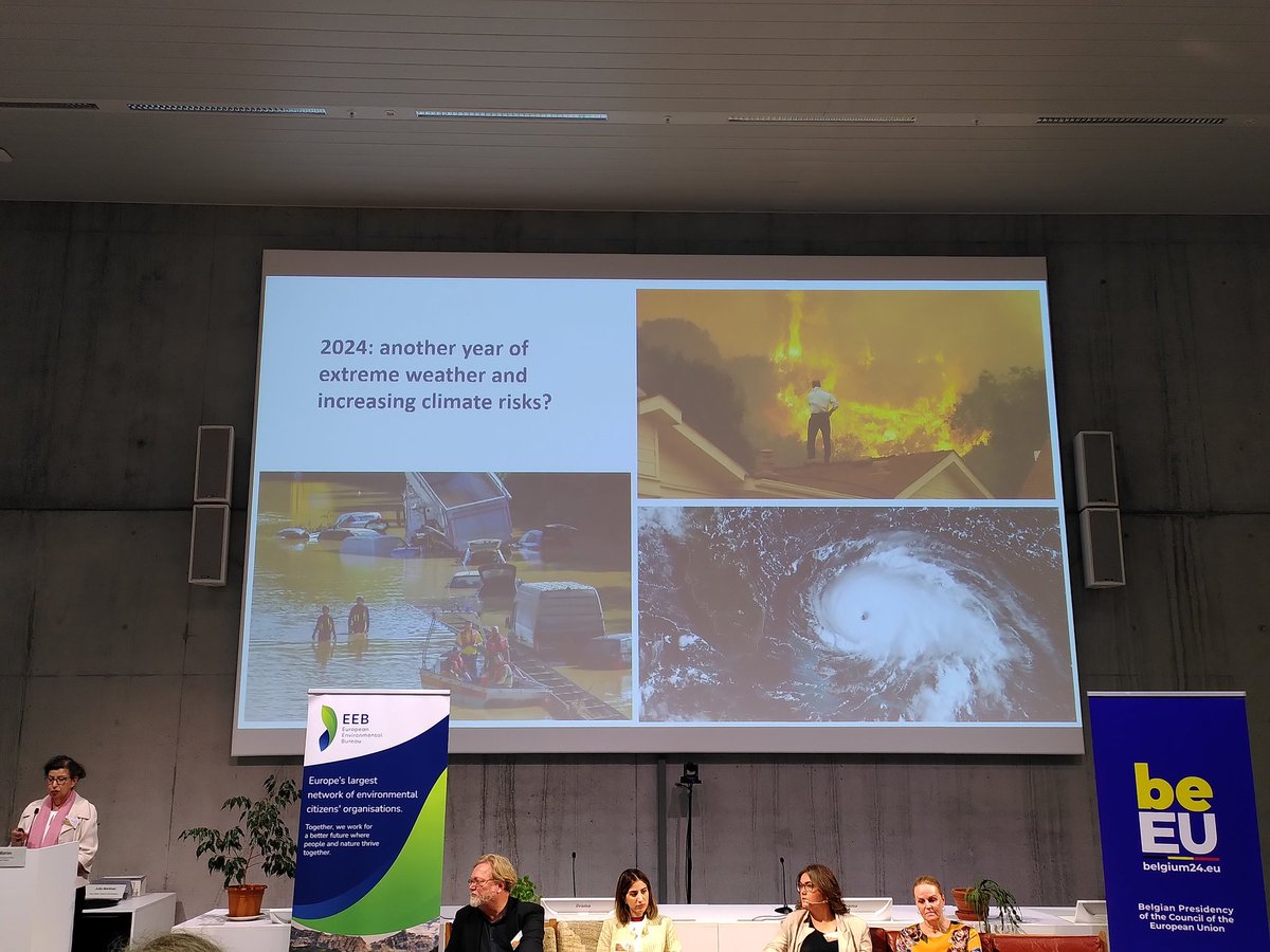 Another year of extreme weather events and increasing climate risk? <a href="/YlaLeena/">Leena Ylä-Mononen</a> from <a href="/EU_ENV/">EU Environment</a> at <a href="/Green_Europe/">European Environmental Bureau</a> 50th anniversary #EEB24 

#VoteFutureEU in #EUElections ✍️

Sign the EEBs #EUpact4future 

euelections.eeb.org
