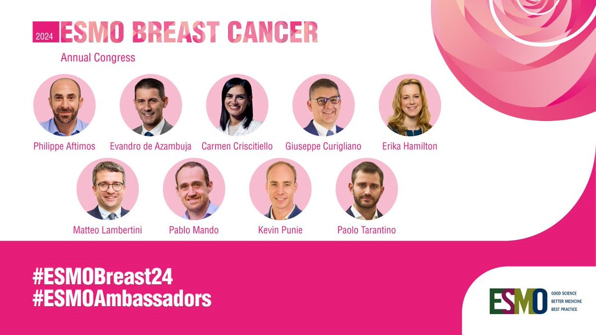 Do not miss the latest research findings in #BreastCancer brought to you by the #ESMOAmbassadors & become part of the conversation about the science presented at #ESMOBreast24. #bcsm 👉 ow.ly/ILk450RE3ts