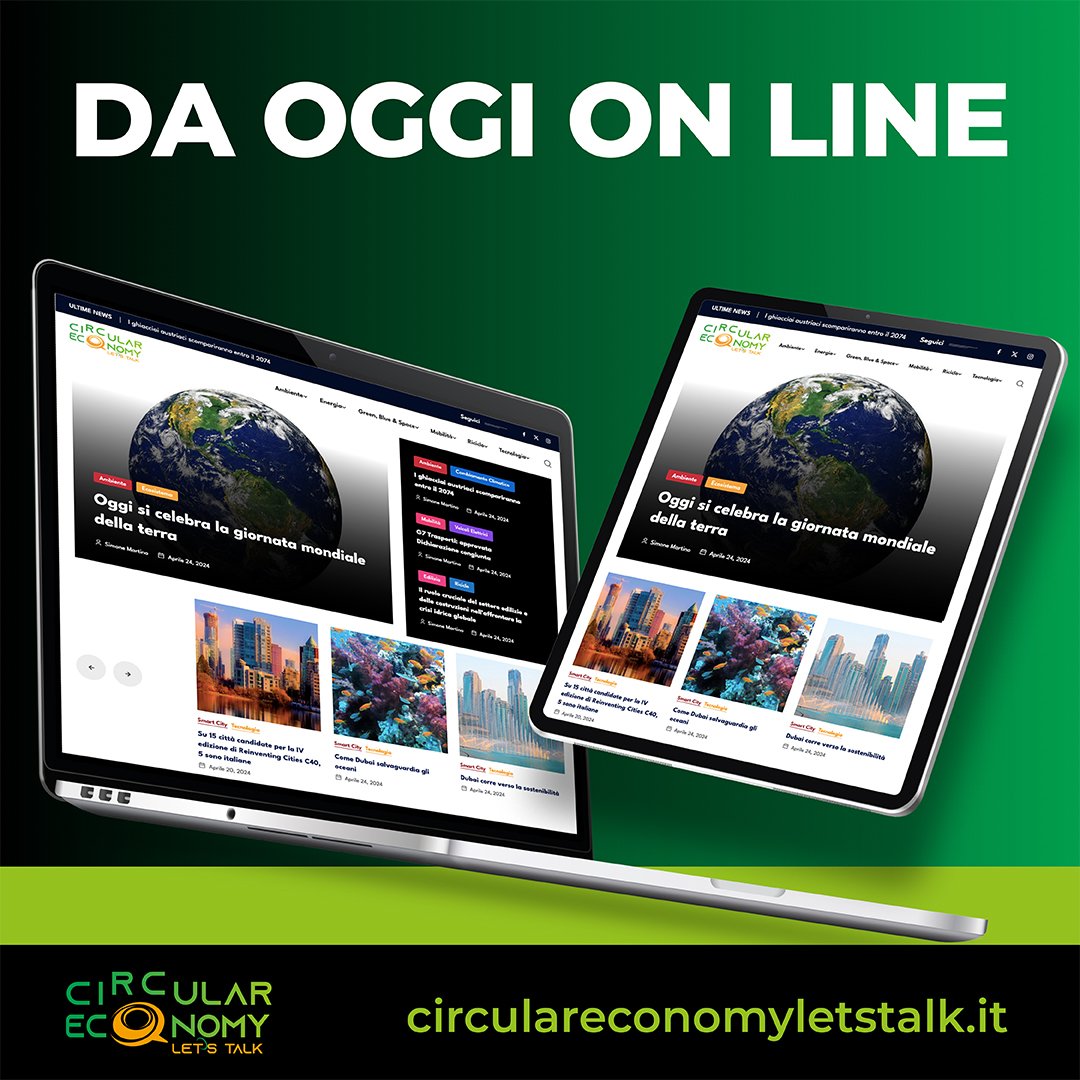 Abbiamo fatto un' altro piccolo passo per parlare di Economia Circolare, Sostenibilità ed Energia 
Da oggi Circulareconomyletstalk è online! #economiacircolare #sostenibilità #energia