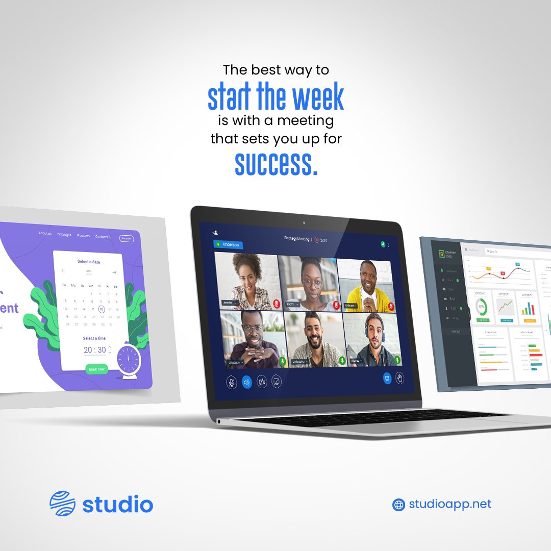 The best way to start the week is to set aside some time to plan, reflect, and prioritize your goals and tasks for the upcoming week.

#mondaymotivation #successfulmeetings #onlinemeetings #videoconference #studioapp