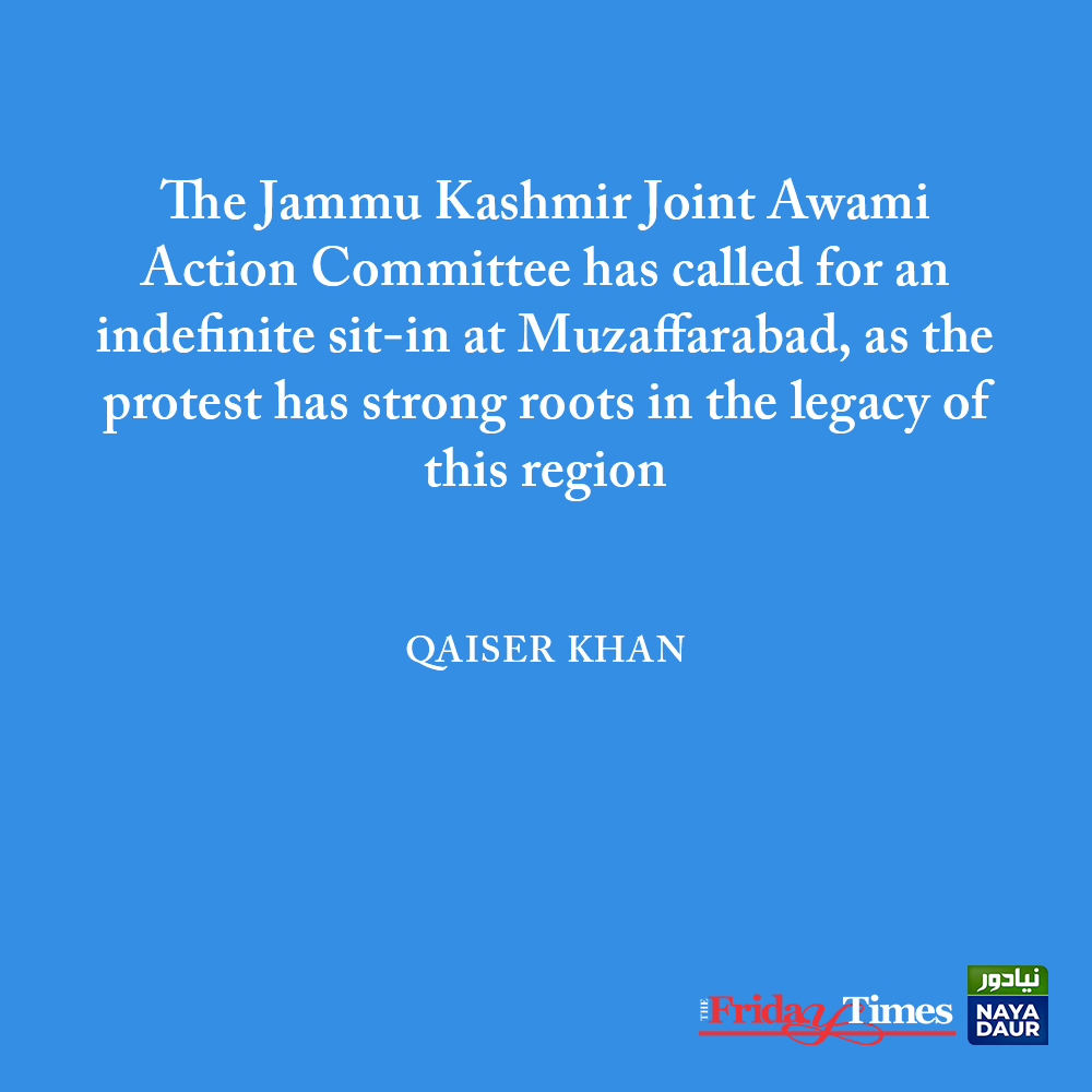 The #JammuKashmir Joint #AwamiActionCommittee has called for an indefinite sit-in at #Muzaffarabad, as the #protest has strong roots in the #Legacy of this region. Writes Qaiser Khan Read more👇 thefridaytimes.com/12-May-2024/az… #AzadKashmir #Azad_kashmir #movement