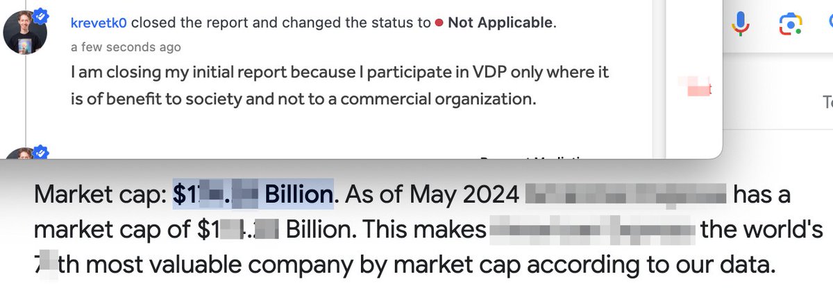 When I sent a question about the existence of a Bug bounty program on a critical issue to such a large organization via email, I immediately received an invitation to a Private VDP program. But I think it is not right when such large companies leave researchers on the sidelines💁‍♂️
