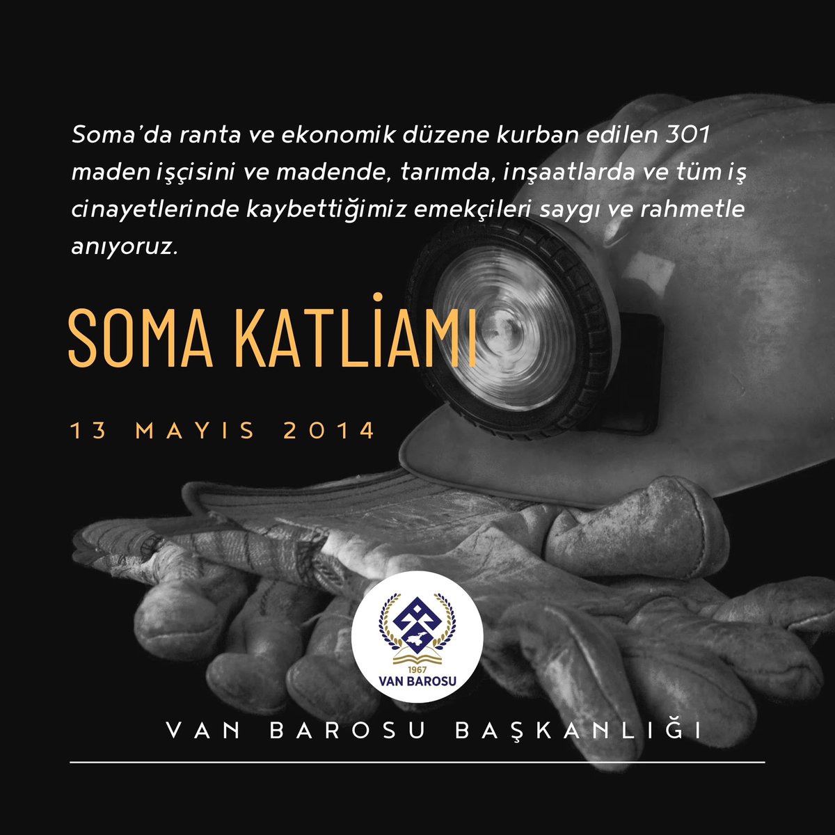 Soma’da ranta ve ekonomik düzene kurban edilen 301 maden işçisini, madende, tarımda, inşaatlarda ve tüm iş cinayetlerinde kaybettiğimiz emekçileri saygı ve rahmetle anıyoruz.

#SomaKatliamı