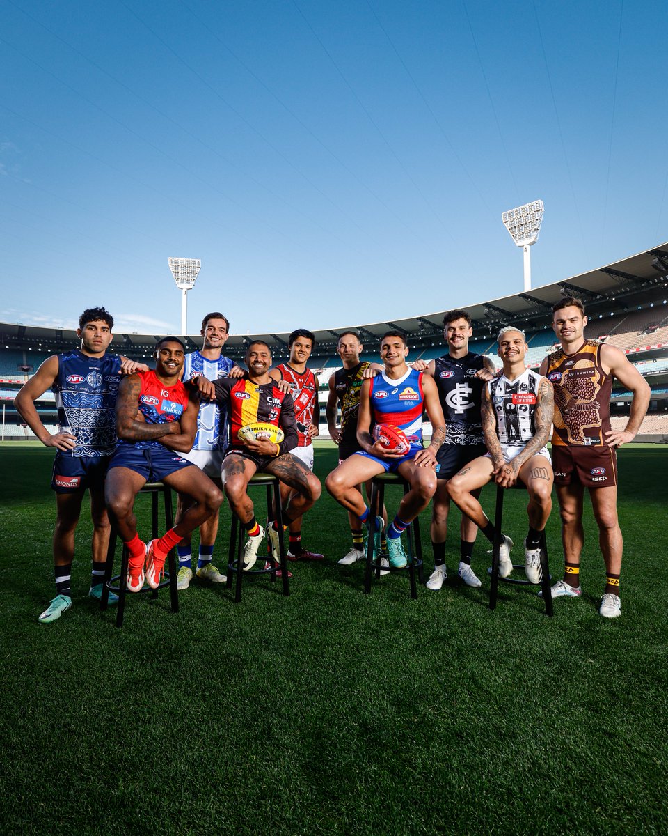 The start of a very special two weeks 🫶 Bobby repping us at the 2024 Sir Doug Nicholls Round launch alongside First Nations players from all other Victorian Clubs 🖤💛❤️