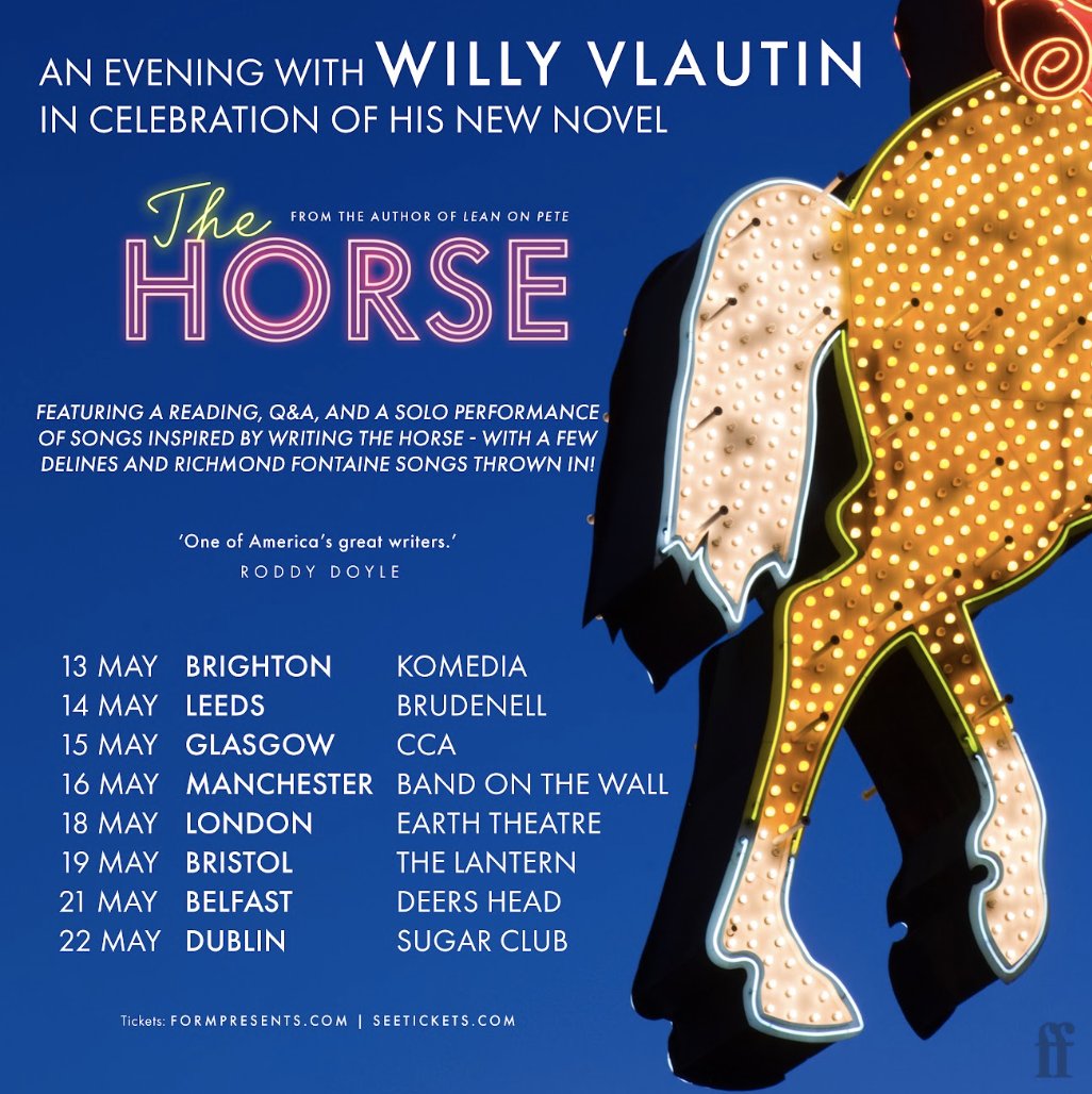 The Horse tour kicks off today. Join Willy Vlautin for music, readings and Q&As in celebrated music venues across the land 🎶 willyvlautin.com/post/the-horse…