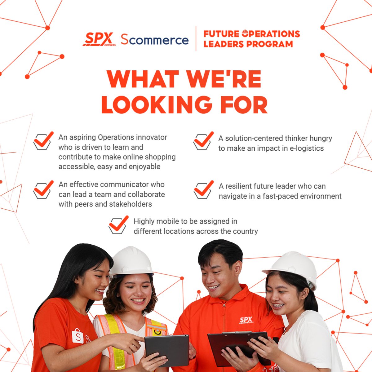 uplbcap's tweet photo. 📣 The long wait is finally over - applications for Shopee’s Future Operations Leaders Program is now open!
Ready to unlock your future as an Operations Leader in the leading e-commerce company in Southeast Asia?
#ShopeePH #FLP #Cadetship
#FutureOperationsLeadersProgram https://t.co/xQ9rFK1PSF