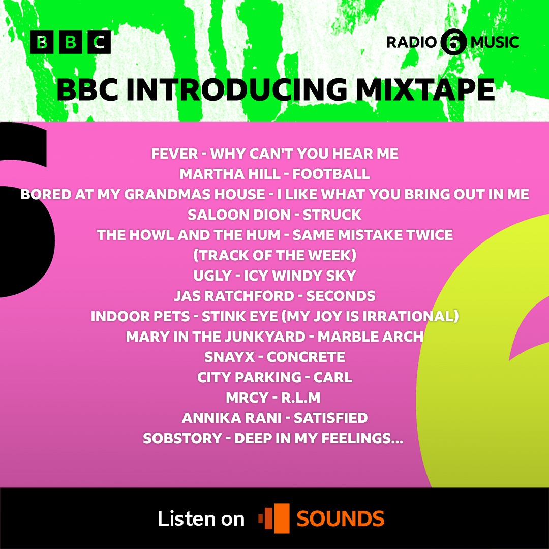 new @bbcintroducing @BBC6Music mixtape <3 a track of the week from @HowlandHum & we run through the 6 music showcase at @thegreatescape plus @feverbanduk @boredatmygrans @saloon_dion @IndoorPets & moreeee xx bbc.co.uk/sounds/play/m0…