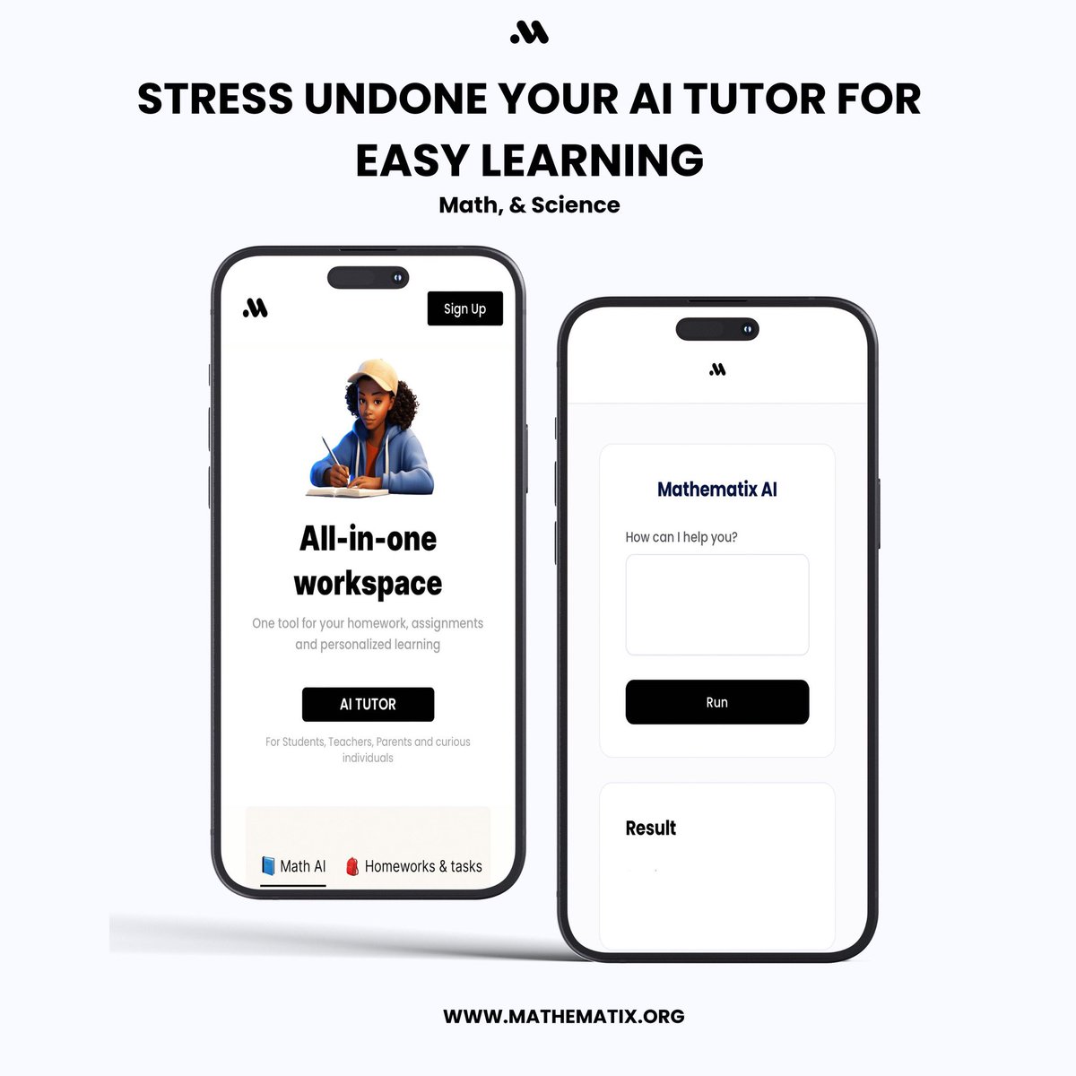 Difficulty in Math has shattered dreams of many students out there...

MATHEMATIX AI aims to transform Math Education for Every Student!

Mzothule Sondzaba is the Visionary Behind this Game-Changing AI Tutor Designed to Make Dreams for many students, a Reality: