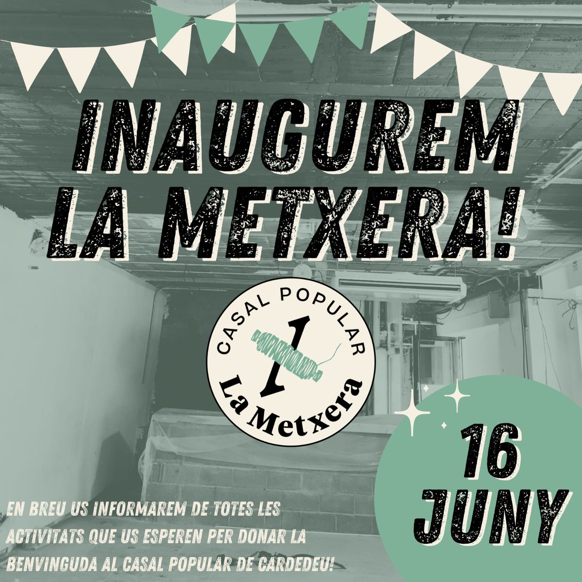 🗓️ Save the date! 16 juny.

INAUGUREM LA METXERA!!! 🔥🎉🎉

En breu us informarem dels horaris i totes les activitats que us esperen per donar la benvinguda al Casal popular de Cardedeu!!!