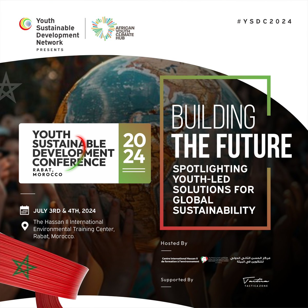 Mark your calendars 📆 The #YSDC2024 is coming to Rabat, Morocco 🇲🇦 This year, we will be shining light on innovative, cross-disciplinary dialogues and youth-led solutions, shaping a sustainable future in Africa and across the globe. 🔗ysdn.org/events/youth-s…