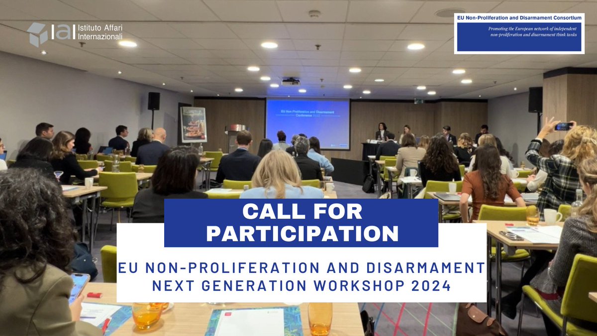 Apply to the 2024 EU Non-Proliferation and Disarmament Next Generation Workshop! Organized by IAI for the @EU_NonProlif Consortium, dive into challenging discussions and share your innovative ideas. The deadline for applications is May 31 More details 👉 loom.ly/ApJQji4