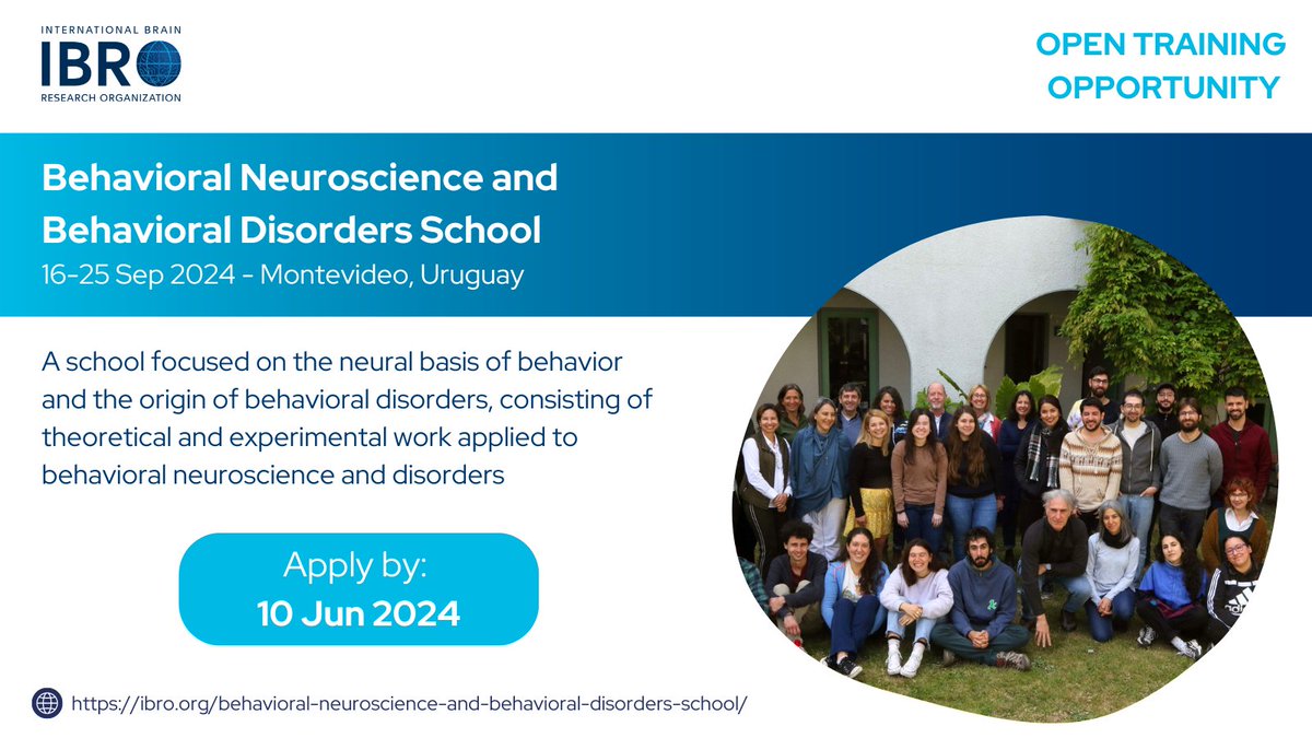 Calling everyone interested in #behavioral #neuroscience! Boost your 🧠 training with this opportunity in Uruguay! Apply by 10 Jun 👉 ow.ly/gv1f50RBfw8 @FZolessi @DeborahSuchecki @DiegoGolombek @phaegersoto @tere5morales @gesbarreto