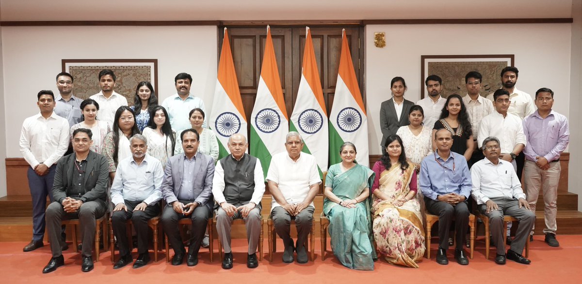 Hon'ble Vice-President of India and Chairman, Rajya Sabha, Shri Jagdeep Dhankhar, interacted with participants of the Rajya Sabha Internship Programme at the Parliament House today. The Vice-President urged the interns to take pride in India's historical achievements, and to