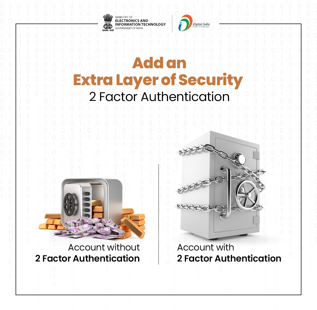 Secure your accounts! Enable two-factor authentication for an extra layer of protection. Keep hackers out. 🛡️🔐#DataSecurity #CyberSafetyTips #DigitalIndia