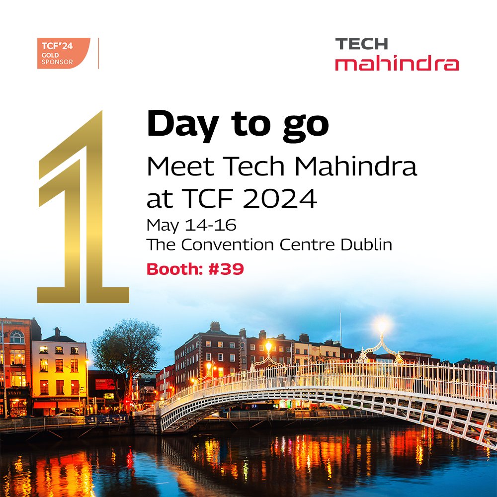 1 day to go! Join @Tech_Mahindra at @Temenos Community Forum 2024 for a deep dive into the future of the #Banking Industry. We're excited to be a Gold Sponsor at the #TCF24 event in Dublin! Meet our team at booth #39 to know more about our capabilities and thought-provoking