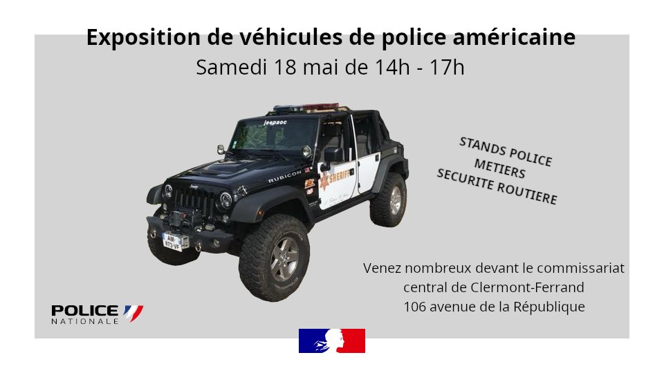 #Actualité | A #ClermontFerrand, on ne vous promet pas la voiture de Starsky et Hutch, ni celle du @swatcbs mais tout de même vous aurez des paillettes dans les yeux !!! 🤩🤩🤩 #police #commissariat