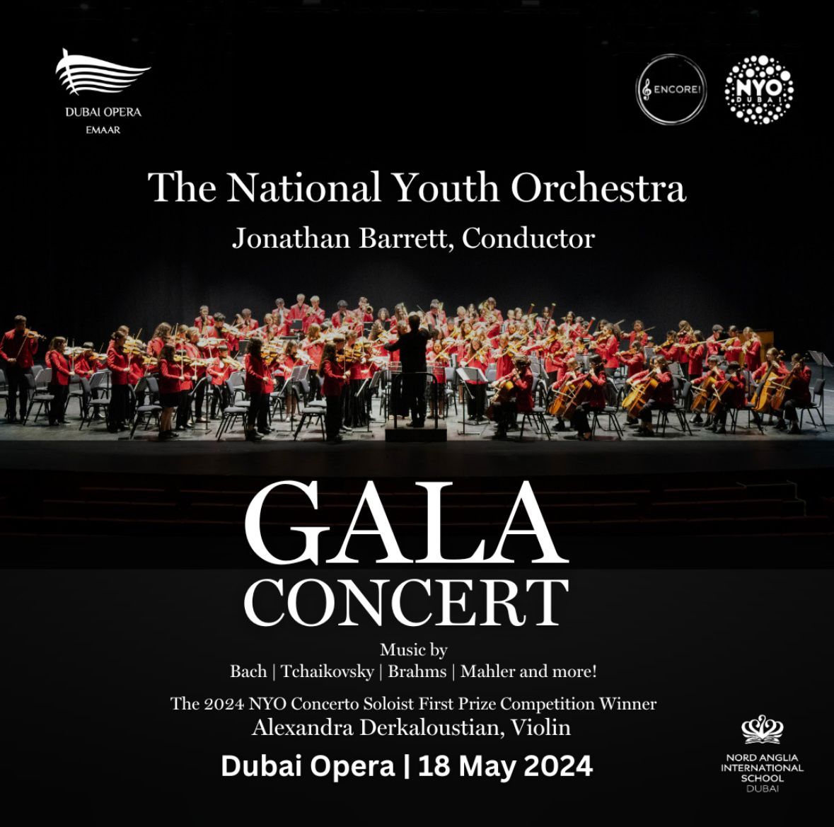 🎶 Join the National Youth Orchestra for an unforgettable evening of symphonic splendour at Dubai Opera! ✨ The National Youth Orchestra cordially invites you to its annual Gala Concert on May 18th, 2024.