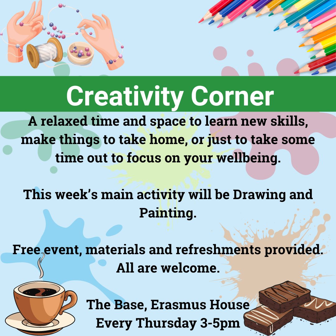 This is the last Creativity Corner of the academic year. Do join us if you can!!