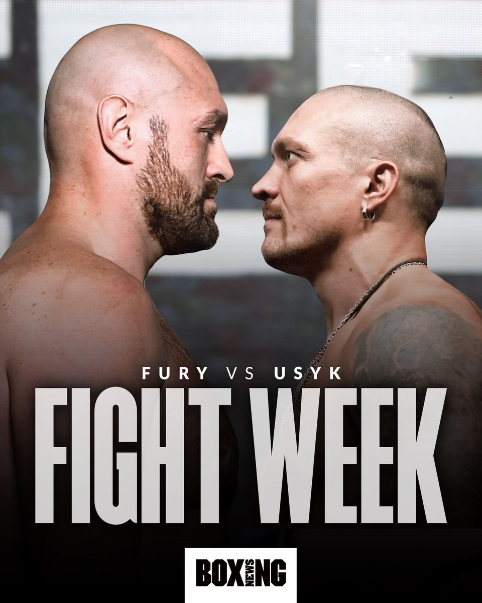 👑 𝐅𝐮𝐫𝐲-𝐔𝐬𝐲𝐤 𝐅𝐢𝐠𝐡𝐭 𝐖𝐞𝐞𝐤 👑 @Tyson_Fury and @usykaa collide to determine who is the best heavyweight on the planet. Will Usyk reign supreme in Riyadh, or will Fury show that size matters this weekend? #FuryUsyk