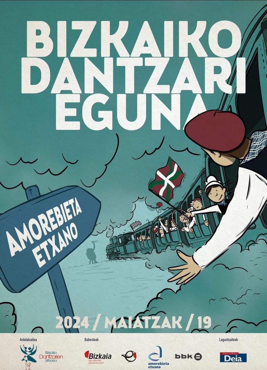 zugaitzaTaldea's tweet image. Igande honetan Amorebieta - Etxanon elkartuko gara Bizkaiko Dantzari Eguna ospatzeko. Galdu egingo duzue?

Este domingo nos vemos en Amorebieta - Etxano para celebrar el Bizkaiko Dantzari Eguna. ¿Os lo vais a perder?

#euskaldantzak #dantzarieguna #bizkaikodantzarienbiltzarra
