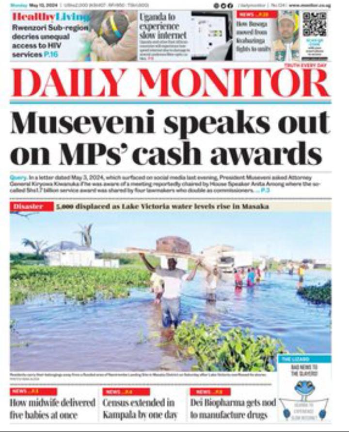 liaison54538's tweet image. In the Newspapers today.......

Monday, 13th, May, 2024.

Daily Monitor, The NewVision, Bukedde.

#AnitaAmong #Kadaga #TheArsenal #Mpuuga #Kabaka #UgandaParliamentExhibition
