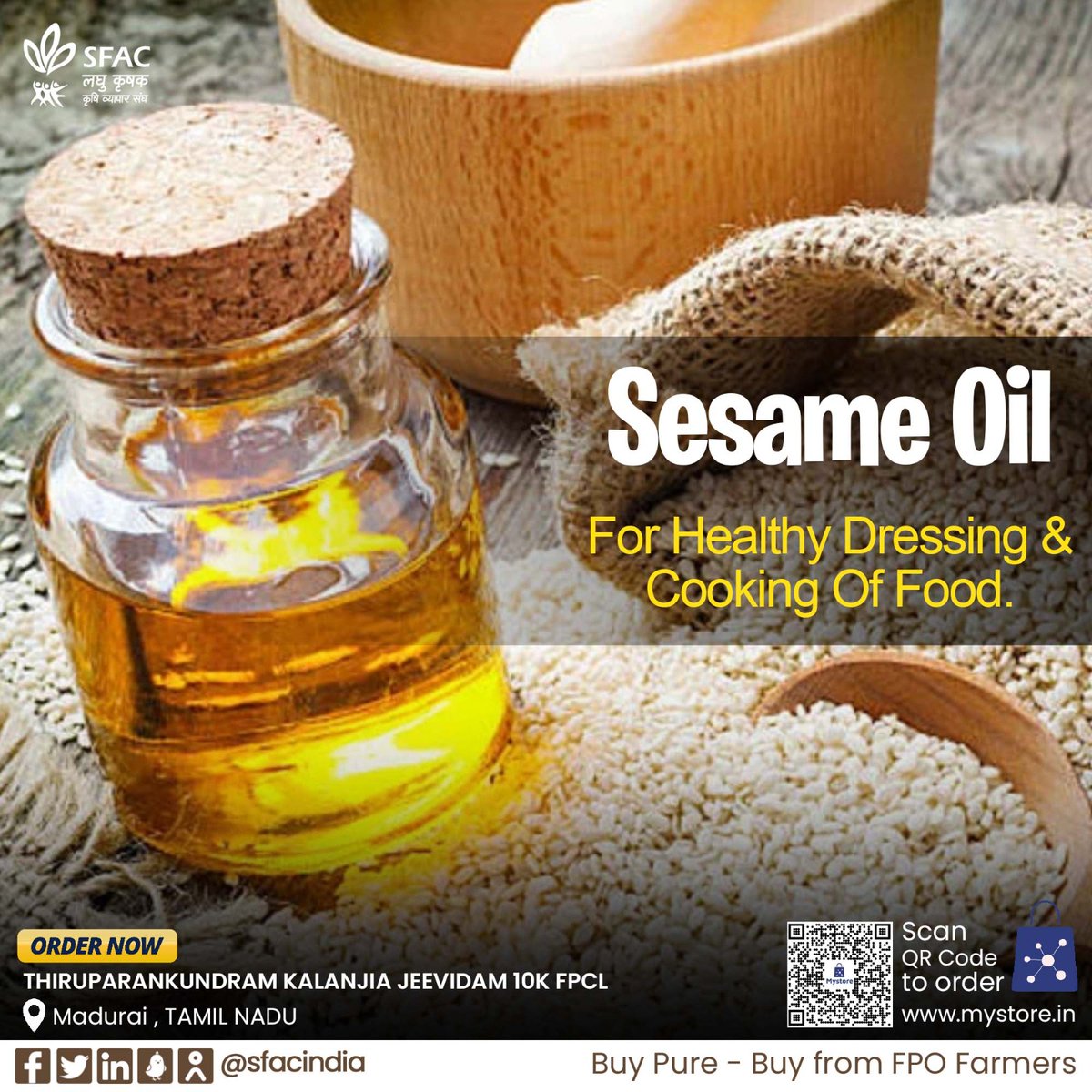 Use organic sesame oil for healthy dressing & cooking of food.
Buy straight from FPO farmers at

mystore.in/en/product/594…

#VocalForLocal #healthychoices #healthyeating #HealthyFood #HealthyDiets #Foodie #HealthySkin
