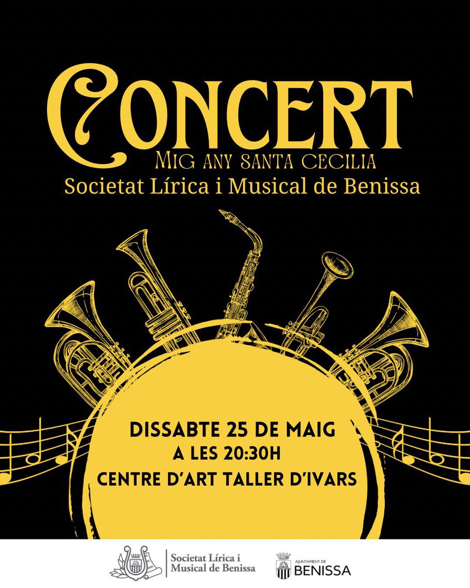 bandadebenissa's tweet photo. 📣CONCERT MIG ANY📣
Ja sabeu que en esta banda no parem, és per això que venim a anunciar el proper concert. Tornem a l’escenari pel Concert de Mig Any de Santa Cecília😊!
🗓️25 de Maig
⏰20.30h
📍Centre d’Art Taller d’Ivars
#bandadebenissa #SLMB #benissa #somlabanda #migany https://t.co/kQ5el7os8i