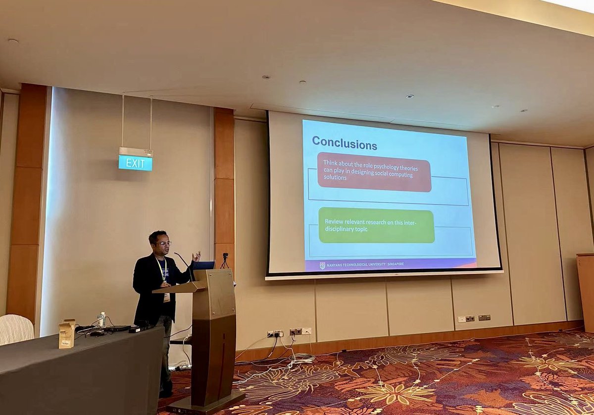 We gave a tutorial on social psychology meets social computing at the Web conference. Something interdisciplinary, underexplored but important. It seems the conf program is full of LLMs .. like many other venues 😜#TheWebConference #singapore #psychology #socialcomputing